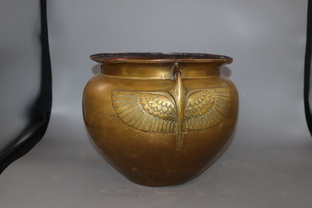 A Tiel Holland brass jardiniere, height 23cm